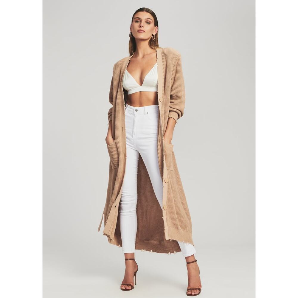 Retrofete Amanda Cotton Maxi Sweater Cardigan - S